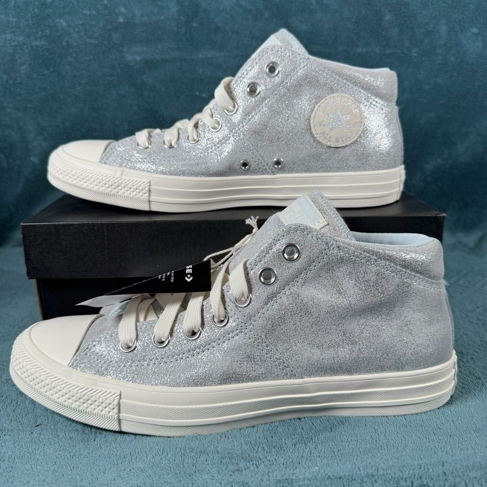 Converse Womens Chuck Taylor All Star Size 11‎ Silver Glitter High-Top Sneakers